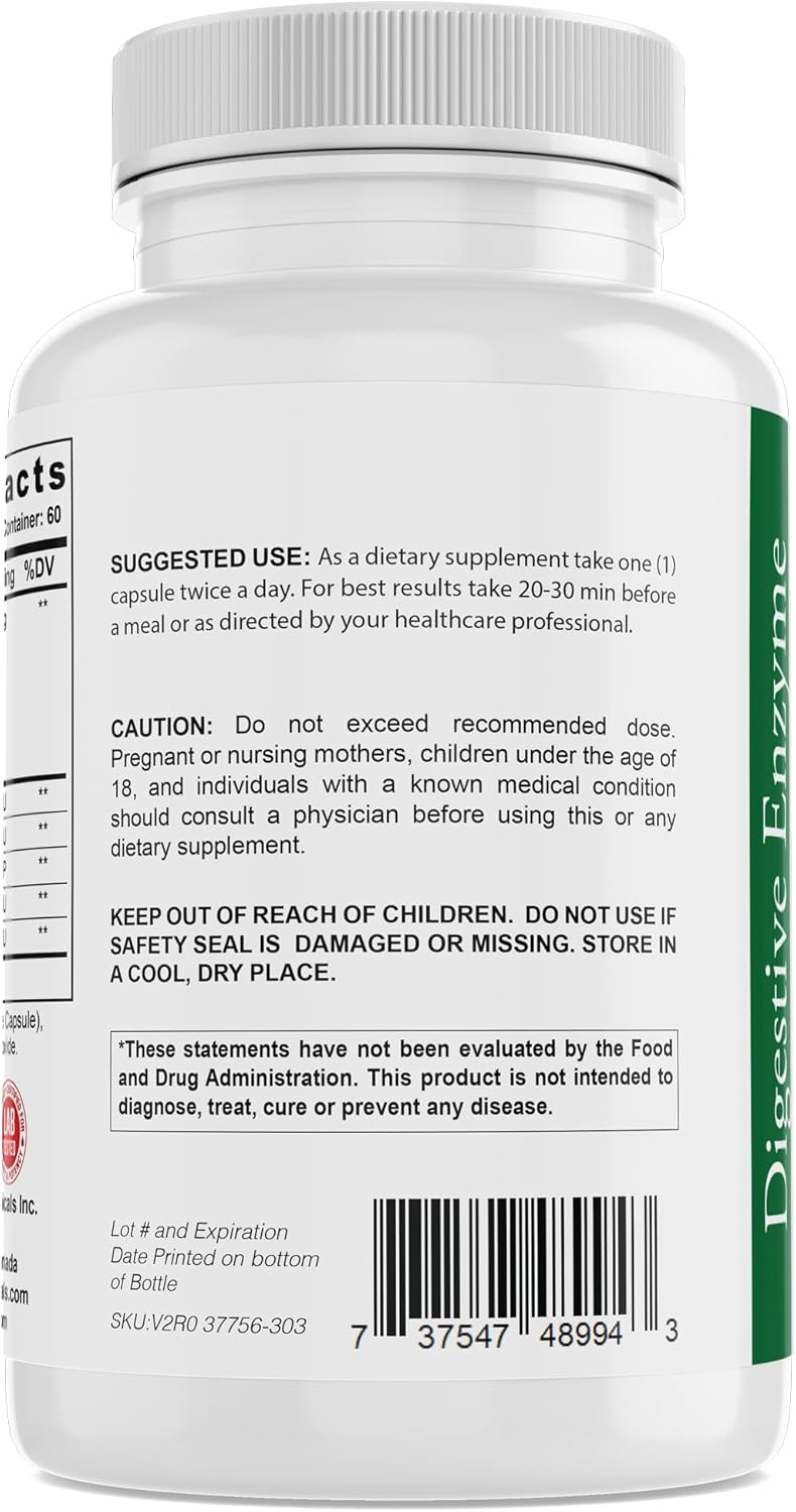 Digestive Enzyme Supplement for Gut Health - MakZyme-Pro TM, 60 Capsules