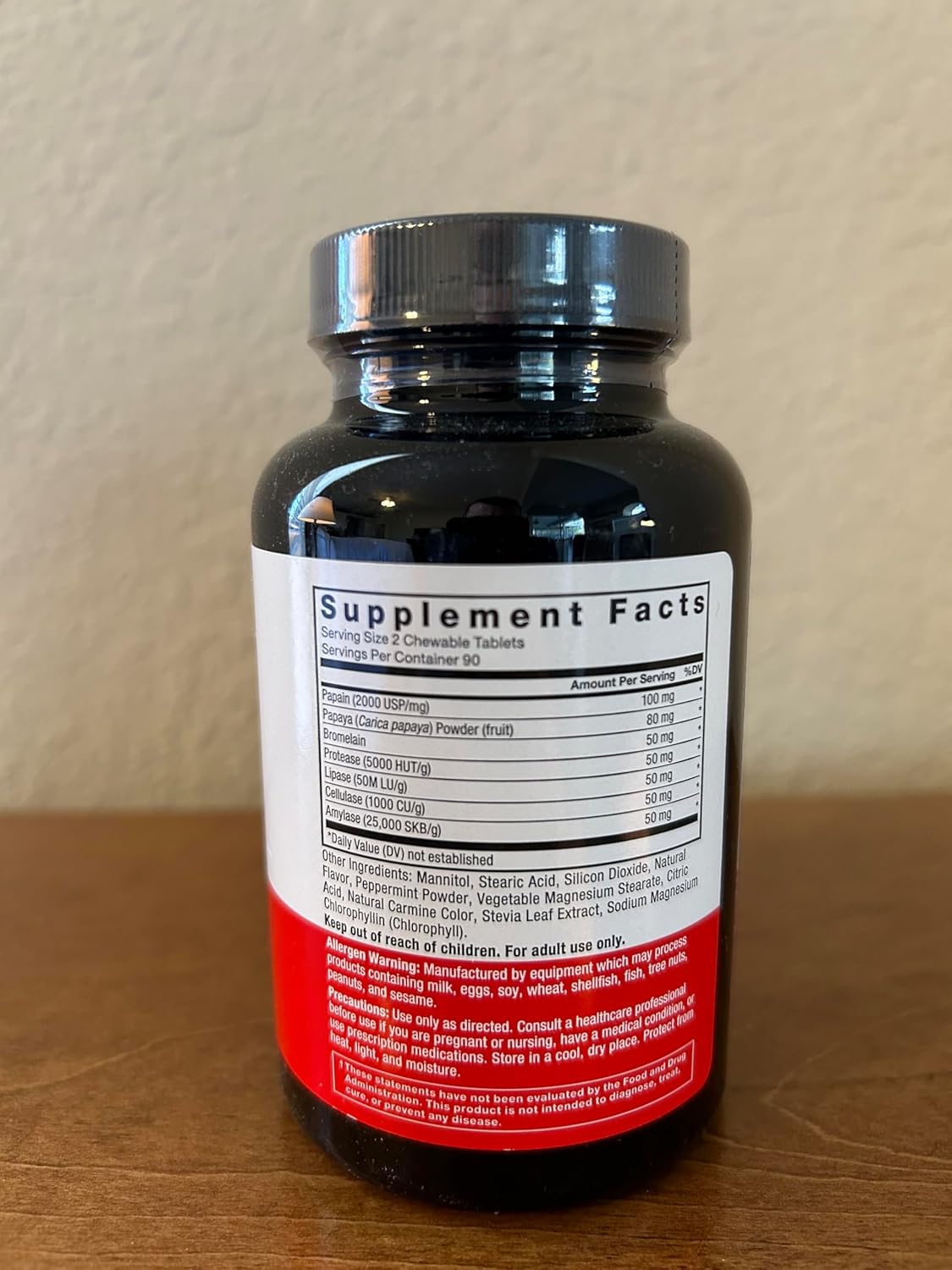 Digestive Enzyme Supplement with Papaya, Amylase, and Bromelain - 180 Chewable Tablets for Healthy Digestion and Bloating Relief - Tropical Fruit Flavor, Sugar Free, Non-GMO