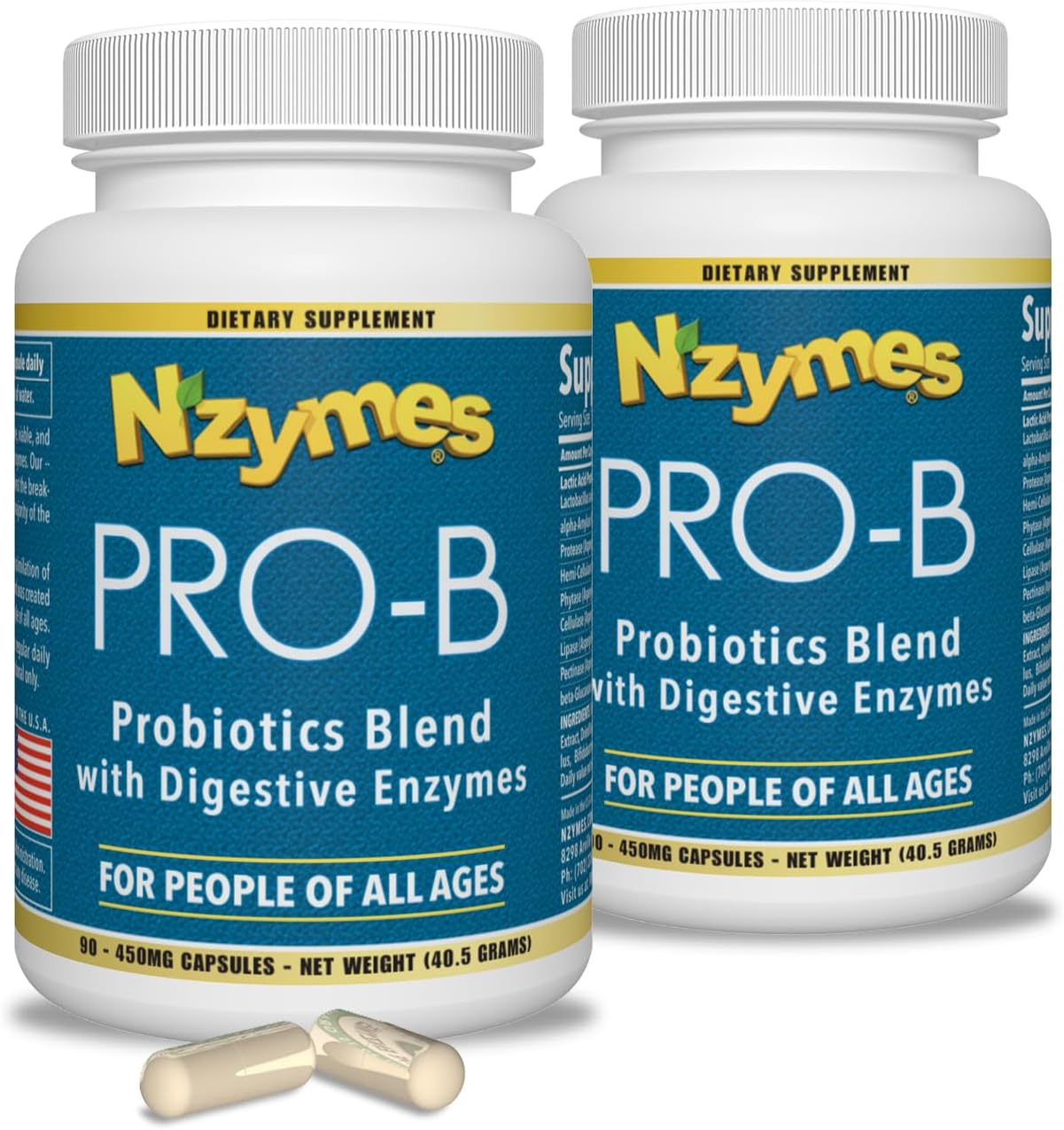 Digestive Enzymes and Probiotics for Digestive Balance - 180 Caplets - USA Made