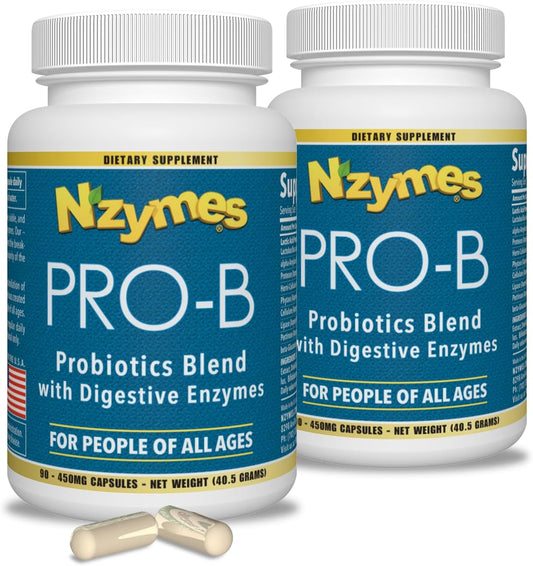 Digestive Enzymes and Probiotics for Digestive Balance - 180 Caplets - USA Made