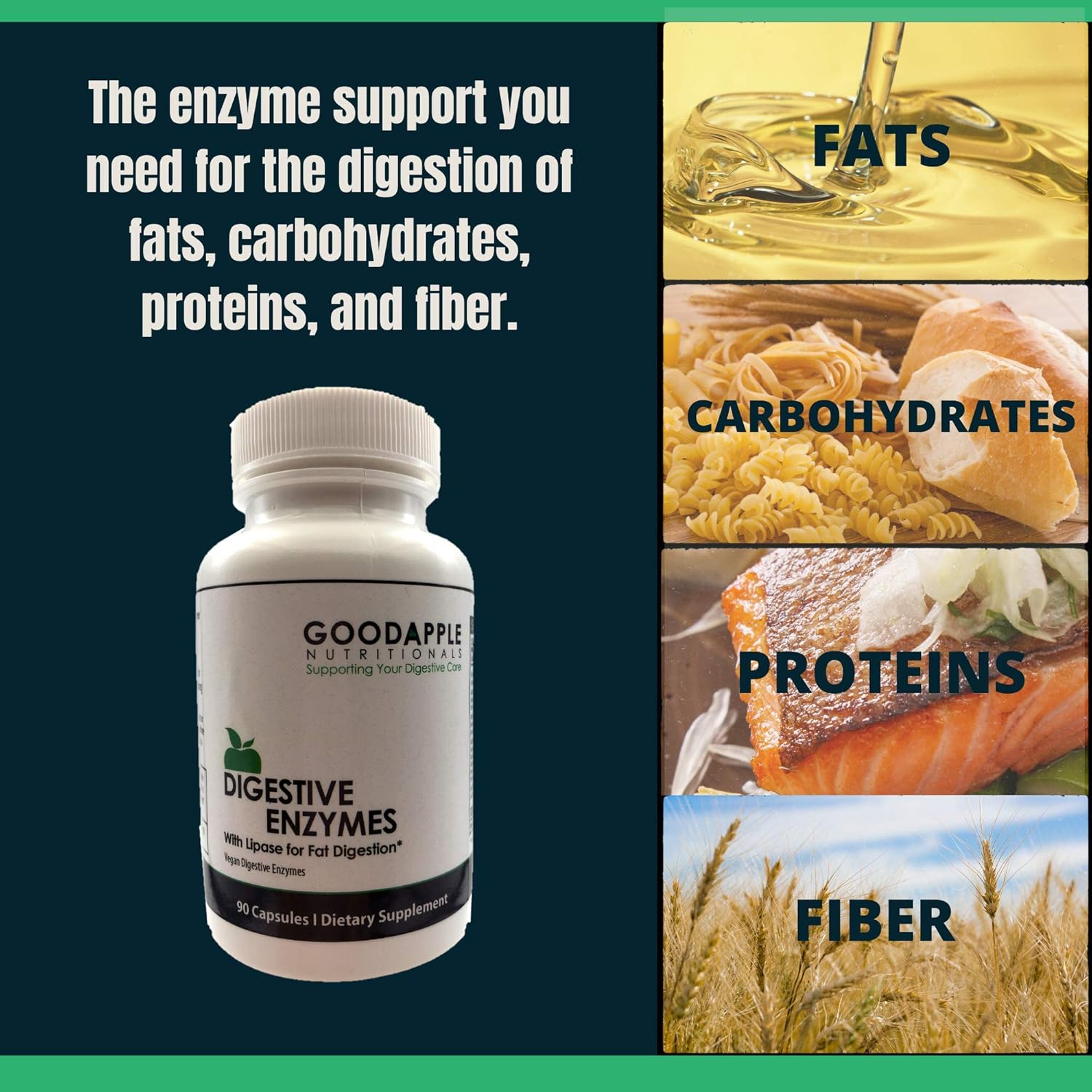 Digestive Enzymes Elite for Gallbladder & Bloating Support - Vegan & Natural - 90 Capsules