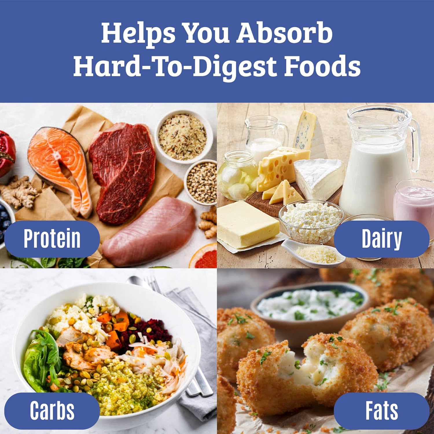 Digestive Enzymes for Men & Women with Lactase Lipase Amylase Bromelain - Gas Relief & Digestive Health - Gallbladder Support & Supplements