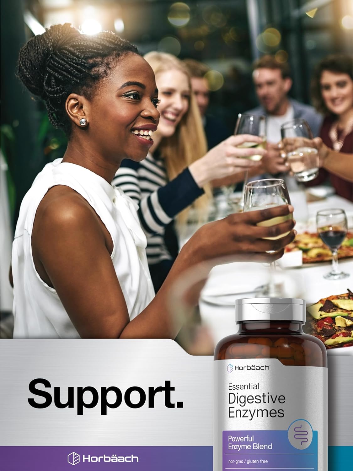 Digestive Enzymes Supplement | 250 Capsules | Enzyme Blend for Men & Women | Non-GMO & Gluten Free