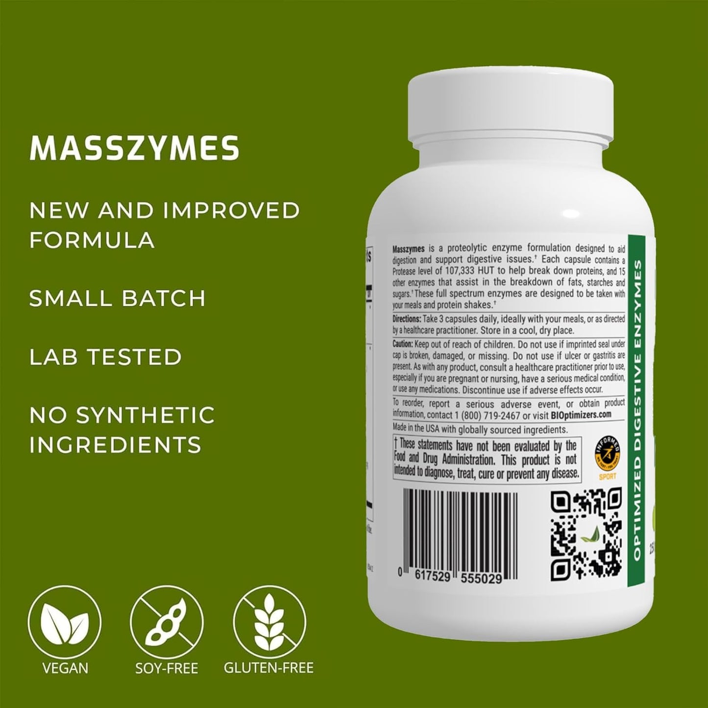 Digestive Enzymes Supplement for Gut Health - Bloating Relief for Men and Women - 250 Capsules - Lipase Amylase Bromelain