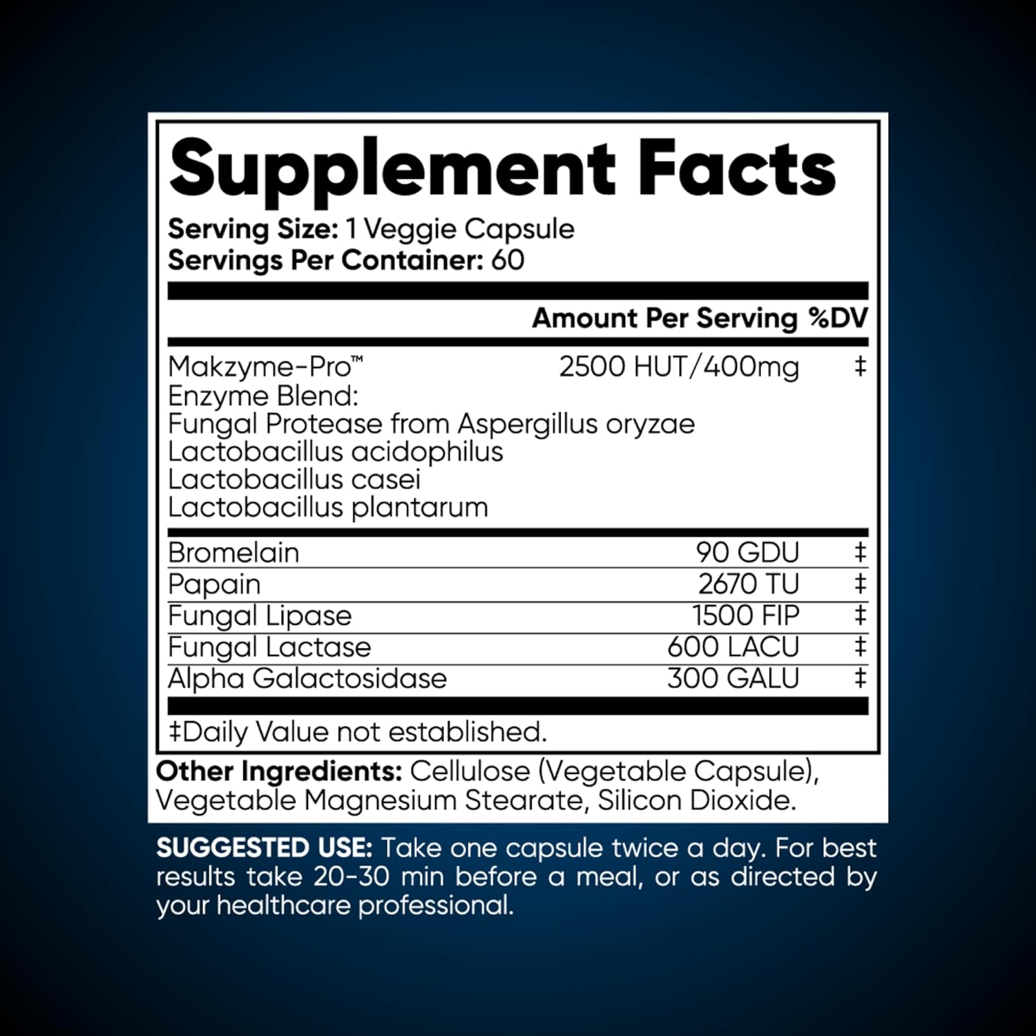 Digestive Enzymes Supplement for Improved Performance - 60 Vegetarian Capsules - Blue Collar Nutrition Digest