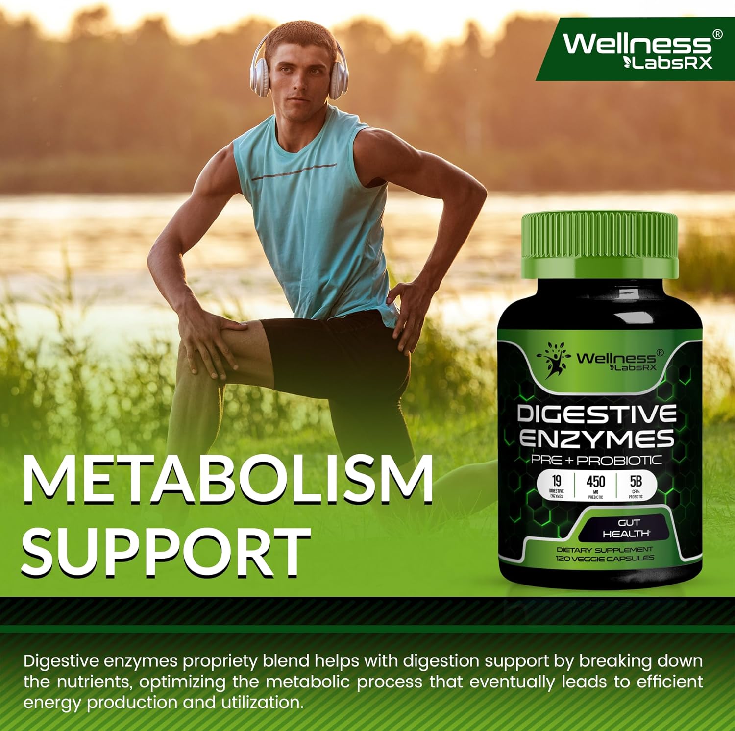 Digestive Enzymes with Probiotics and Prebiotics - 5 Billion CFUs - Support Digestion & Gut Health - 240 Capsules Total