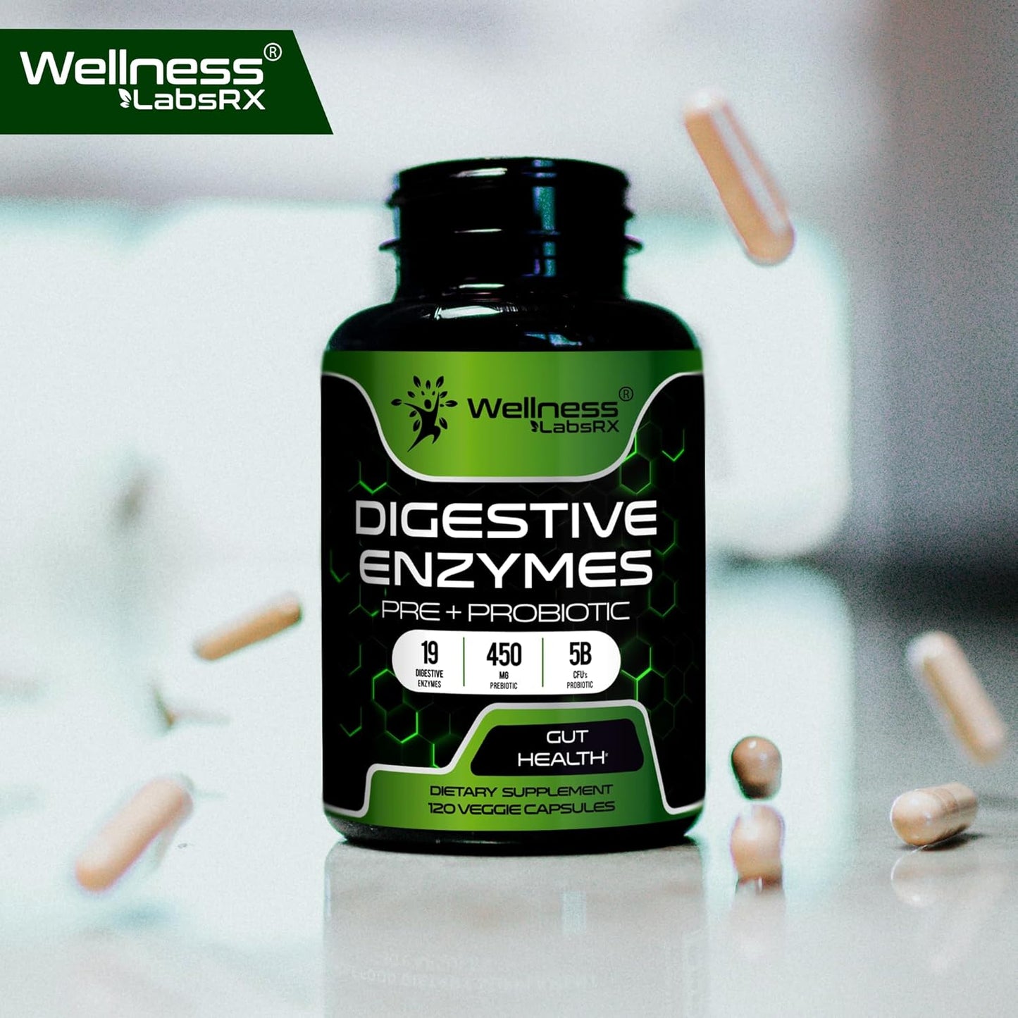 Digestive Enzymes with Probiotics and Prebiotics - 5 Billion CFUs - Support Digestion & Gut Health - 240 Capsules Total