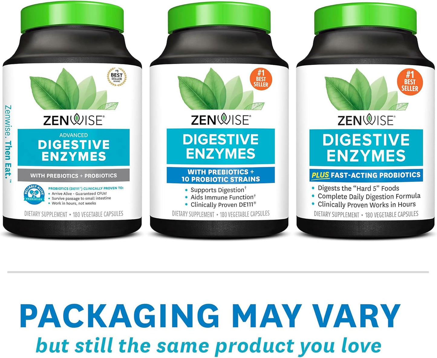 Digestive Enzymes with Probiotics and Prebiotics for Gut Health and Bloating Relief - 180 Count - Men and Women's Daily Digestive Health Supplement