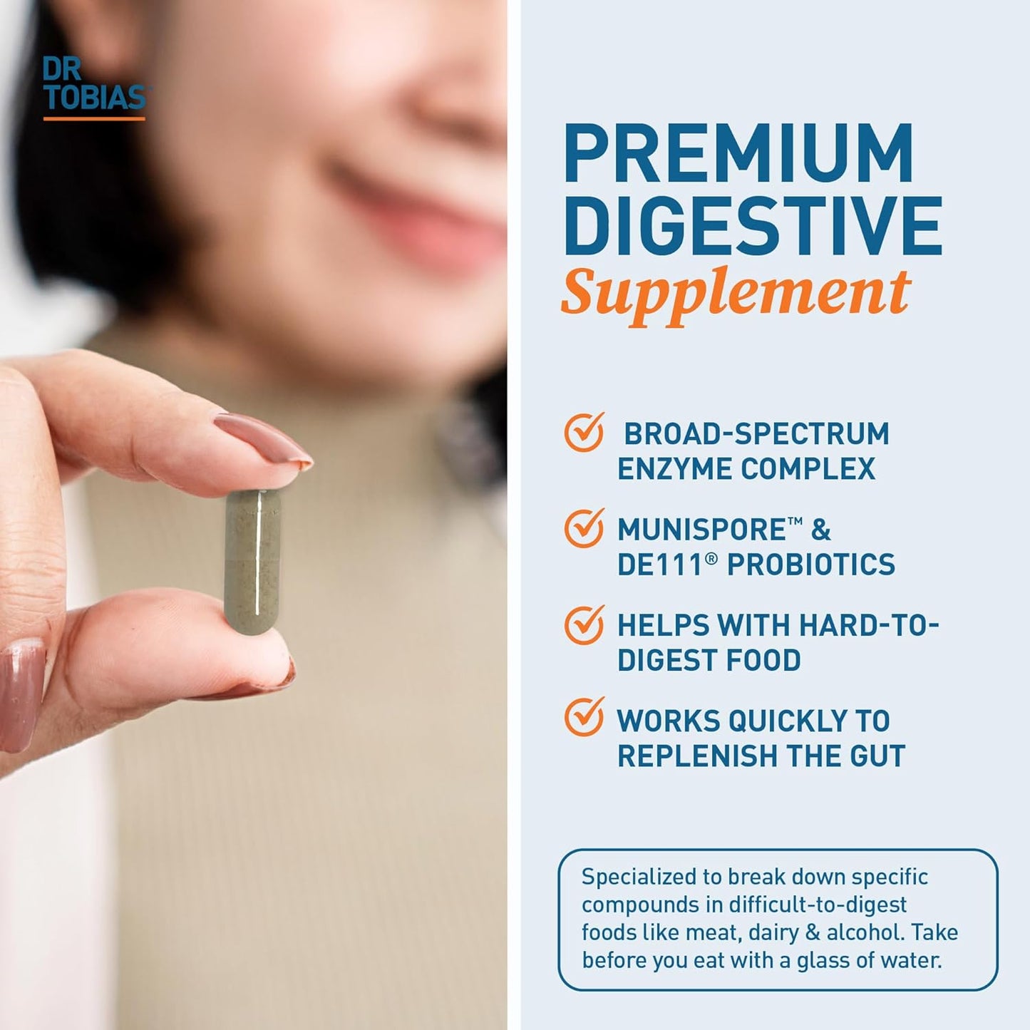 Digestive Enzymes with Probiotics, Prebiotics, & Postbiotics for Improved Digestion & Immune Support - 60 Capsules