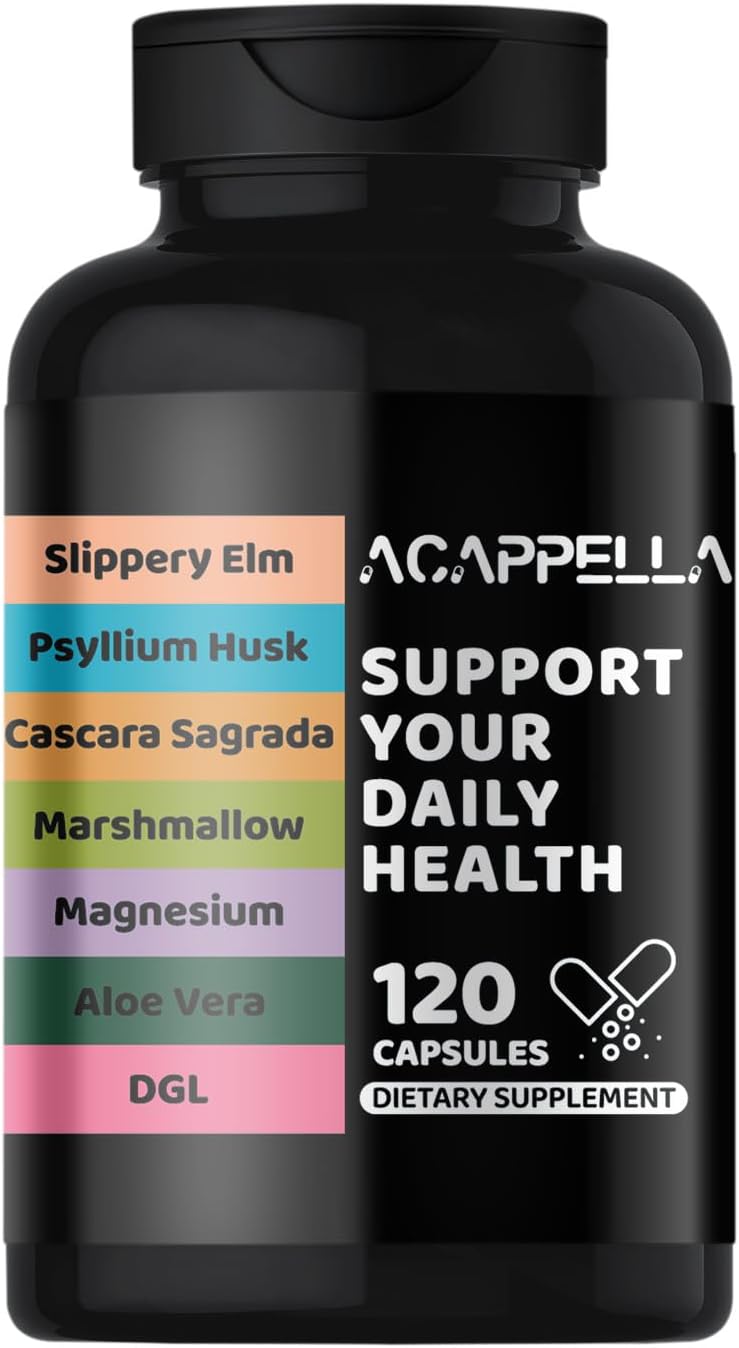 Digestive Gut Health Supplement Capsule with Slippery Elm, Psyllium Husk, Cascara Sagrada, Marshmallow, Magnesium, Aloe Vera, DGL - Probiotic Blend (1)