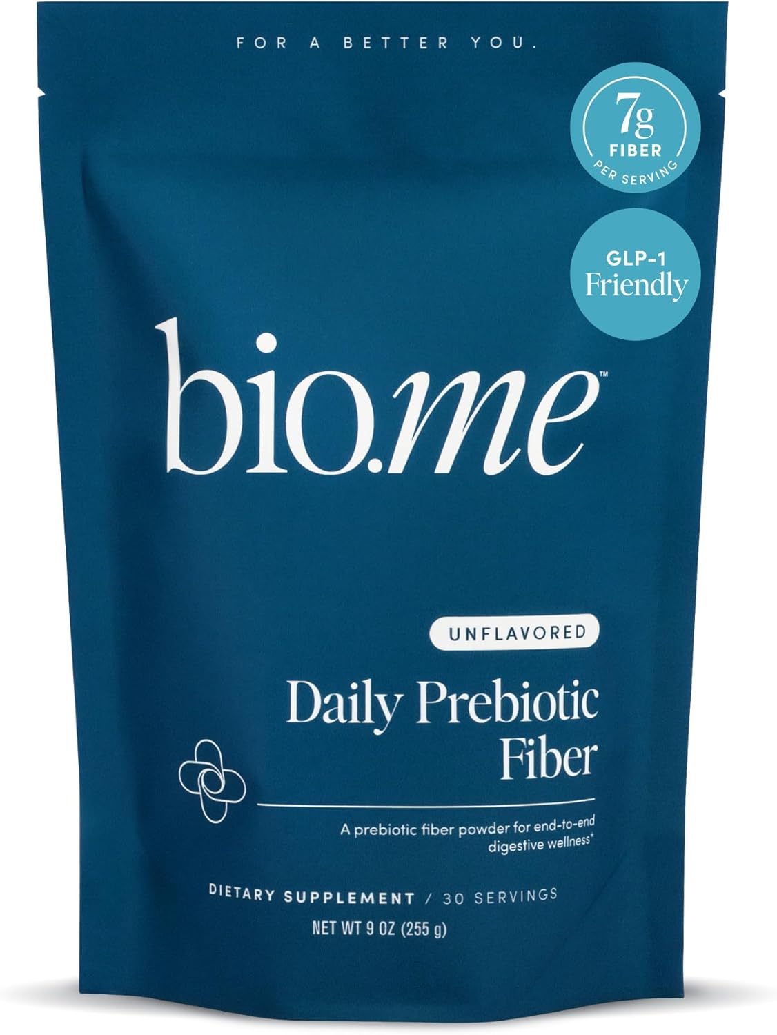 Digestive Health Fiber Supplement Powder with Prebiotics - Non-GMO & Gluten Free Soluble Fiber - 30 Servings