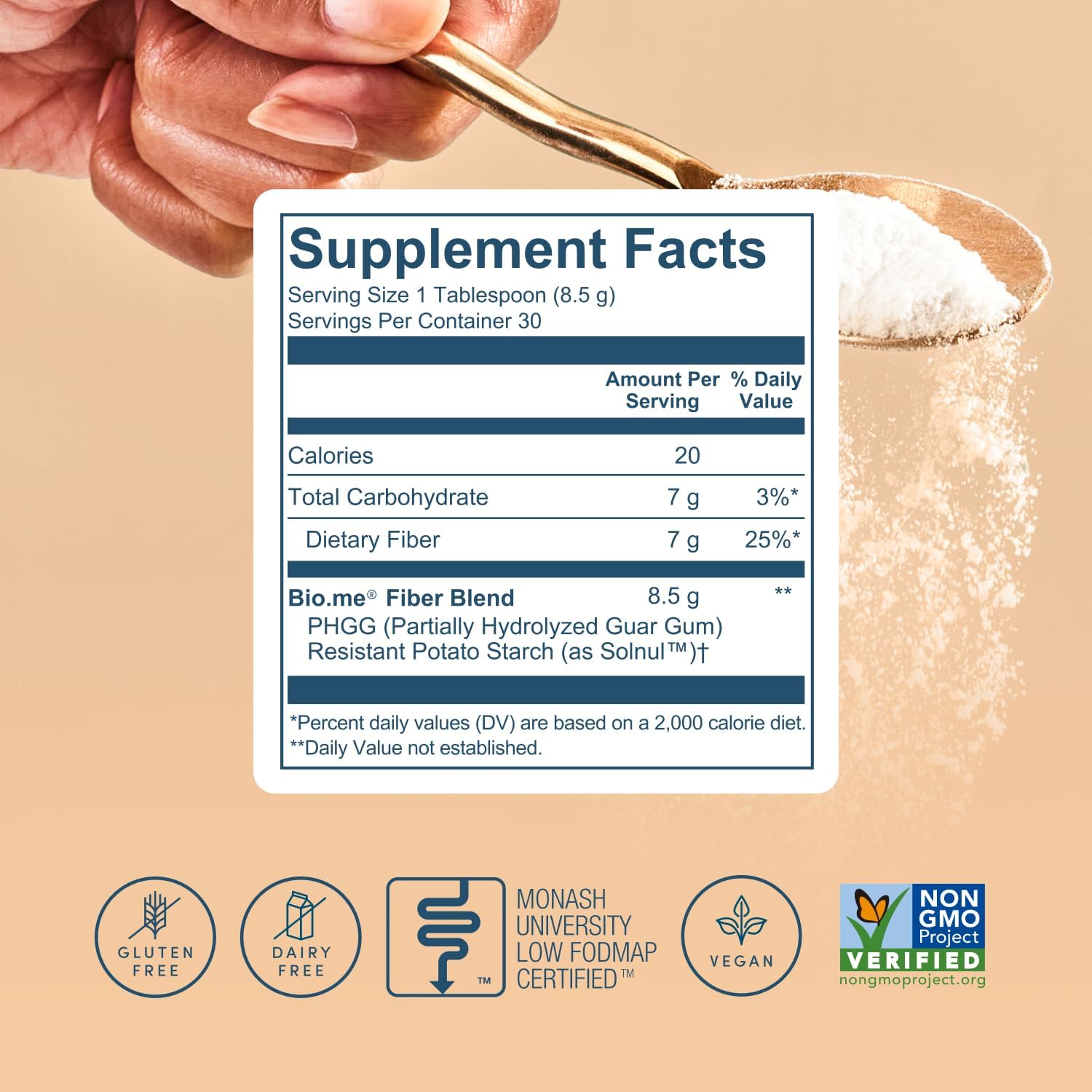 Digestive Health Fiber Supplement Powder with Prebiotics - Non-GMO & Gluten Free Soluble Fiber - 30 Servings