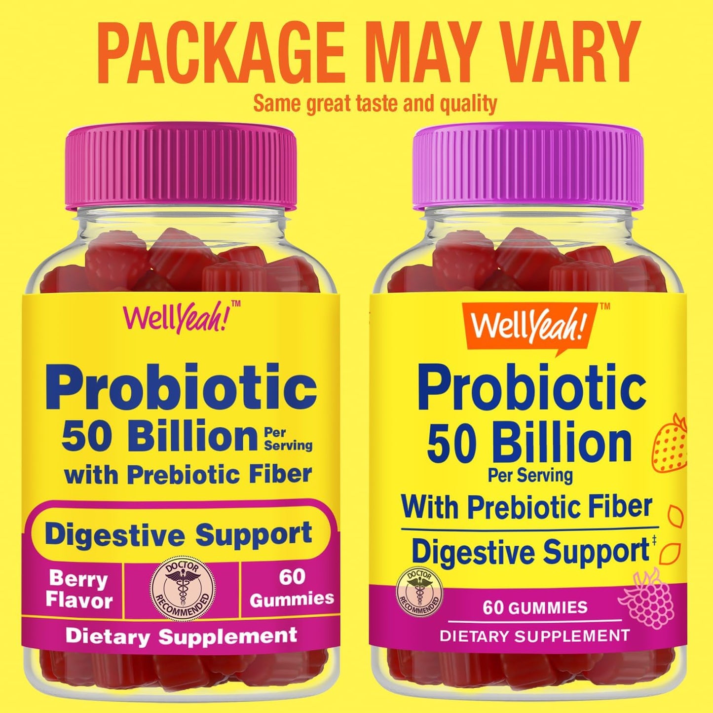 Digestive Health Gummies with 50 Billion Probiotics, Prebiotics, and 12 Strains - Immune and Gut Support for Men and Women - 60 Count