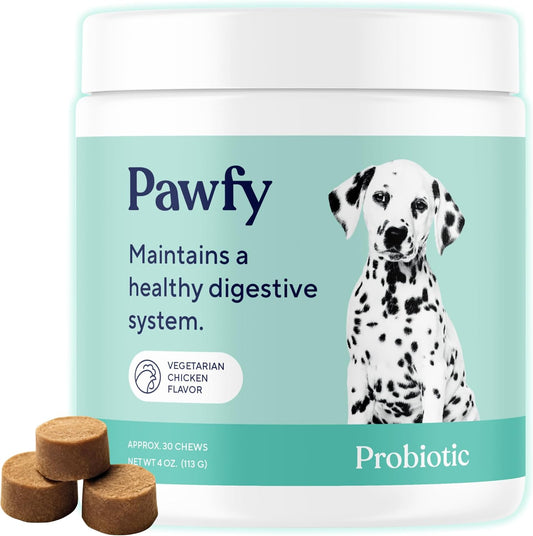 Digestive Health Probiotics for Dogs - 30 Chews for Small and Large Breeds - Supports Gut Health, Skin, and Allergies