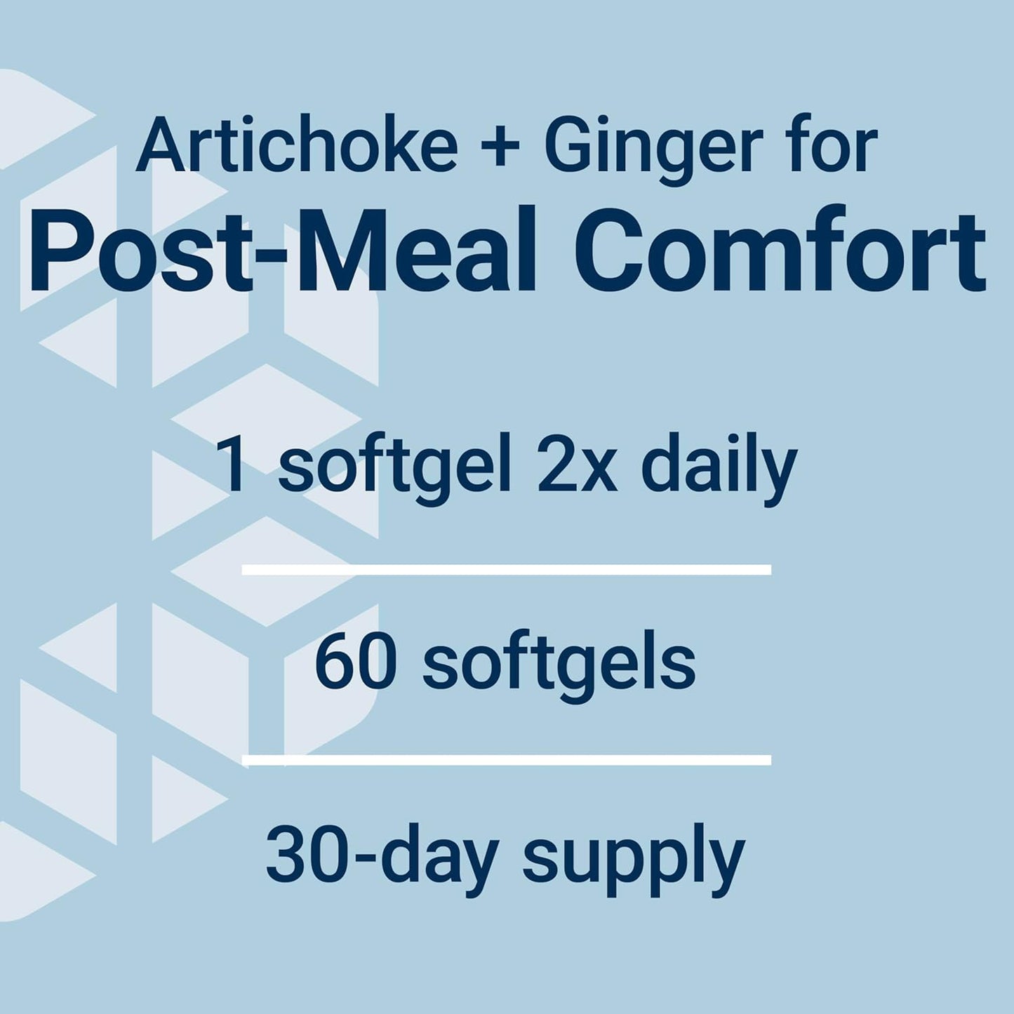 Digestive Health Supplement with Artichoke, Ginger, Fennel, Turmeric - Bloat Relief, Gluten Free, Non-GMO - 60 softgels