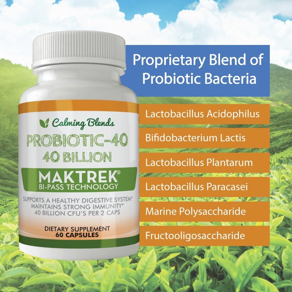 Digestive Health Support: Diverticulitis Tea & Probiotic Capsules (40 Billion CFU, 60 Count)