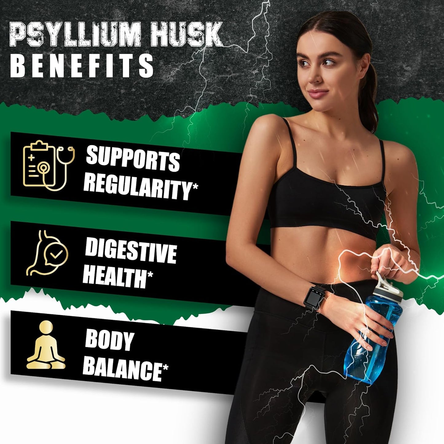 Digestive Health Support Supplement with Psyllium Husk Fiber, Fenugreek, Apple Cider Vinegar, Turmeric - 240 Capsules