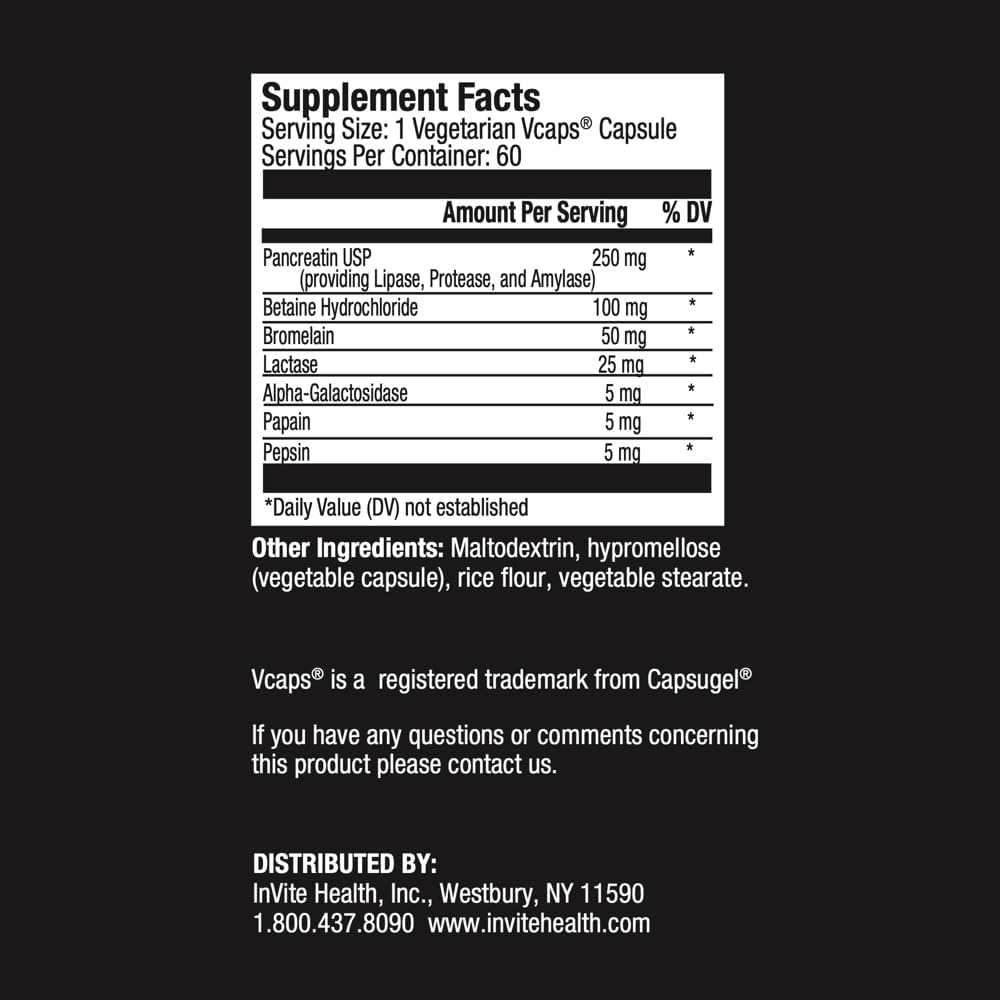Digestive Hx® Supplement: Enhances Digestion, Alleviates Bloating and Gas - With Pancreatic Enzymes, Pepsin, and Betain HCL - 90 Veg Capsules (2-Pack)