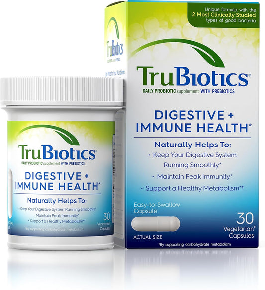 Digestive & Immune Support Probiotic Supplement with Prebiotics for Regularity & Comfort - 30 Capsules