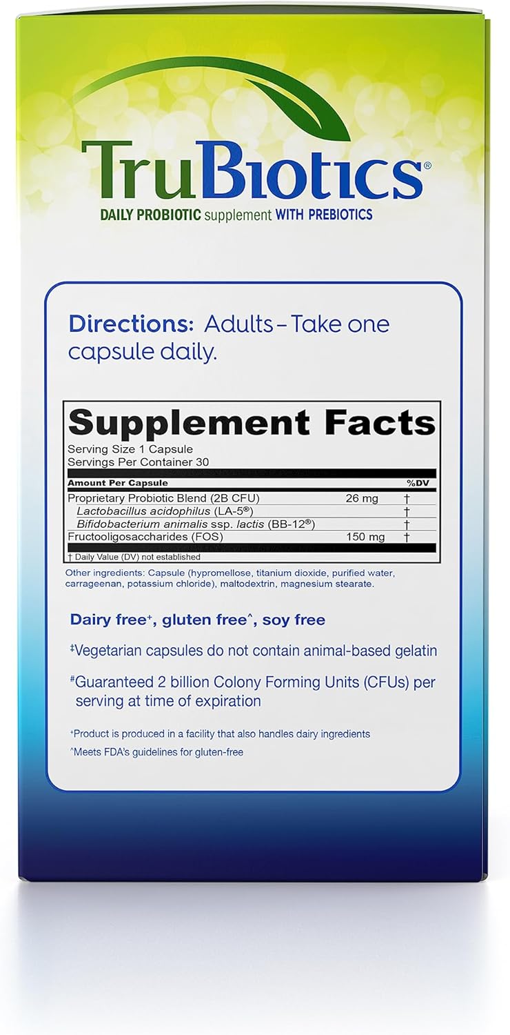 Digestive & Immune Support Probiotic Supplement with Prebiotics for Regularity & Comfort - 30 Capsules