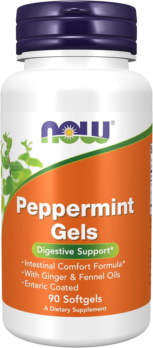 Digestive Support Softgels with Peppermint, Ginger, and Fennel Oils, Enteric Coated, 90 Count by NOW Foods