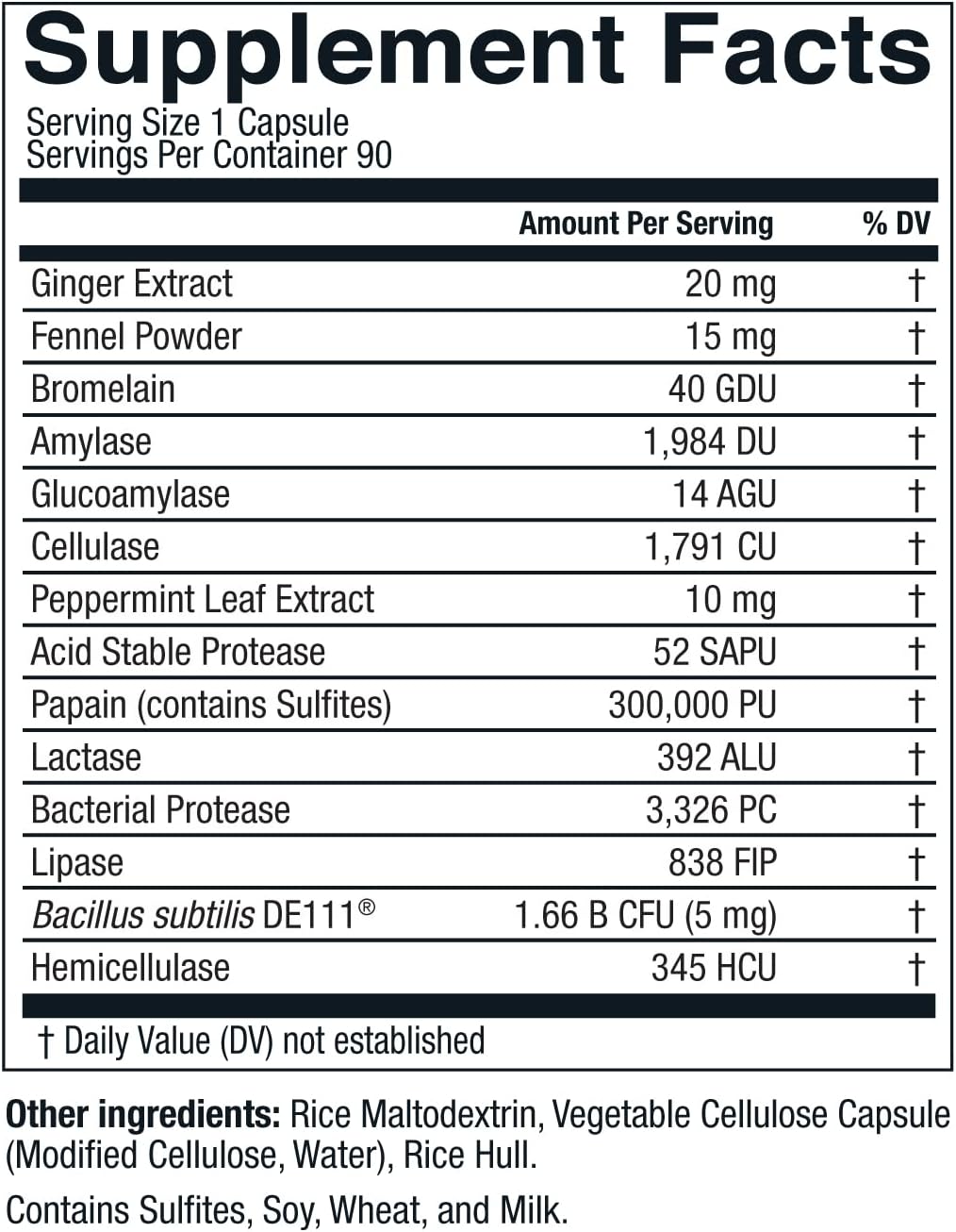 DigestWell Immediate Support - Fast-Acting Digestive Formula with Enzymes, Probiotics, & Herbs - Reduces Gas & Bloating - 90 Capsules (2-Pack)