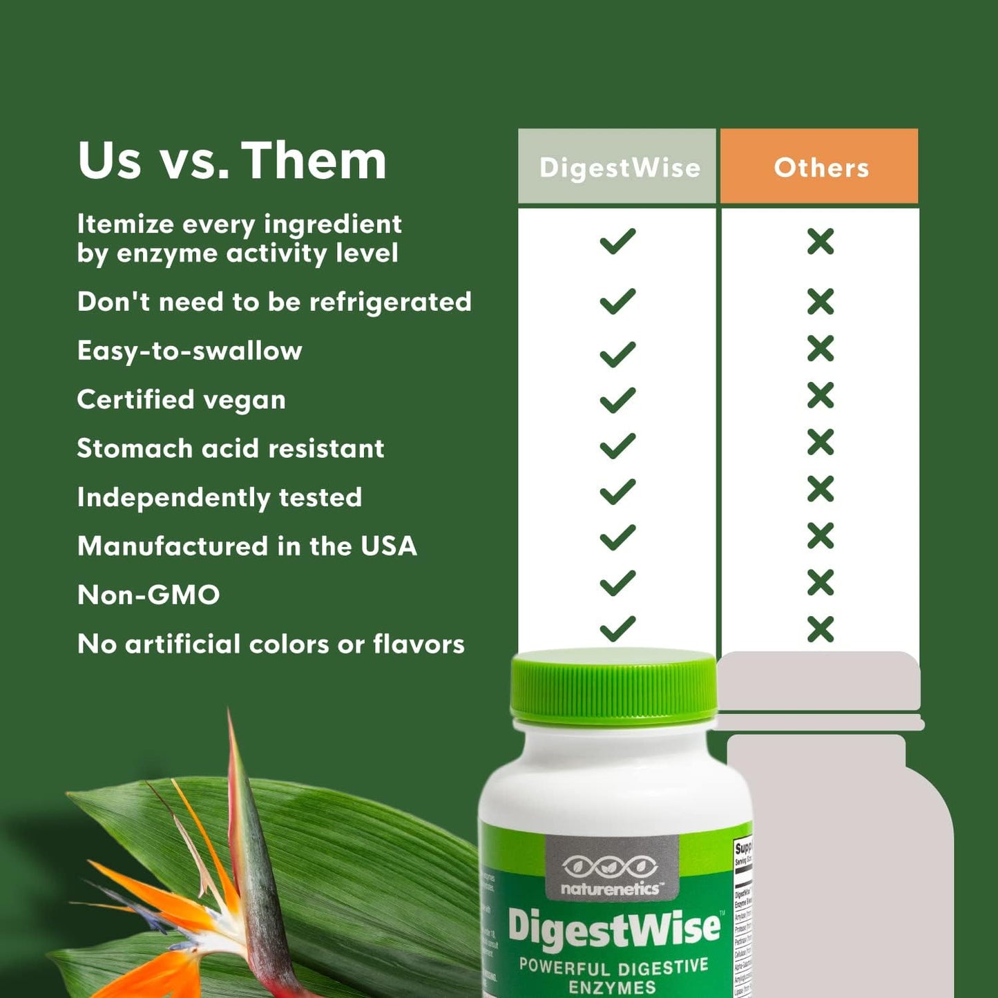 DigestWise Digestive Enzymes - Vegan Formula for Digestion Support & Relief - 10 Powerful Enzymes - Keto Friendly - 90 Capsules
