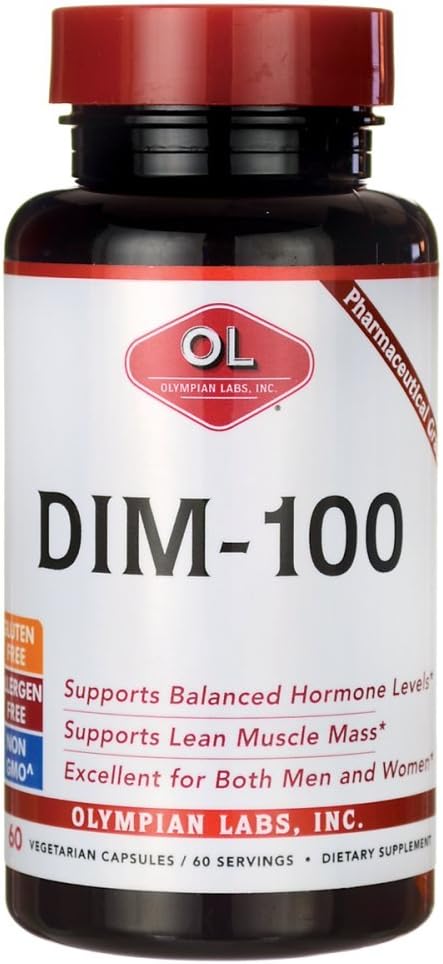 Diindolylmethane (DIM) Supplement - 60 Capsules by Olympian Labs for Hormone Balance and Estrogen Metabolism