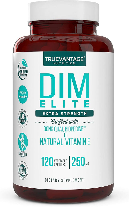 Diindolylmethane DIM Supplement 250mg with Dong Quai, Vitamin E, BioPerine - Hormone Balance for Menopause, PCOS, Acne - Veggie Capsules for Women & Men