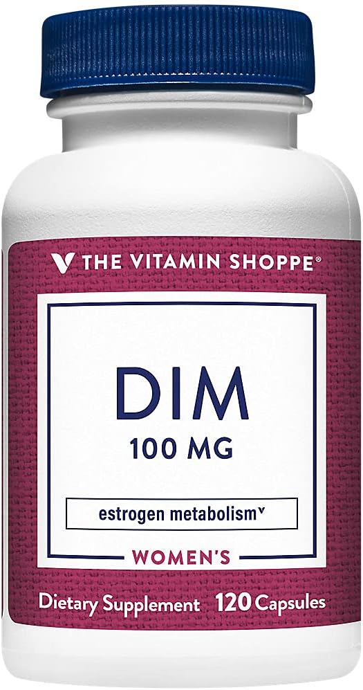 DIM 100MG with Bioperine Black Pepper Extract, Women's Health Supplement for Estrogen Metabolism - 120 Capsules