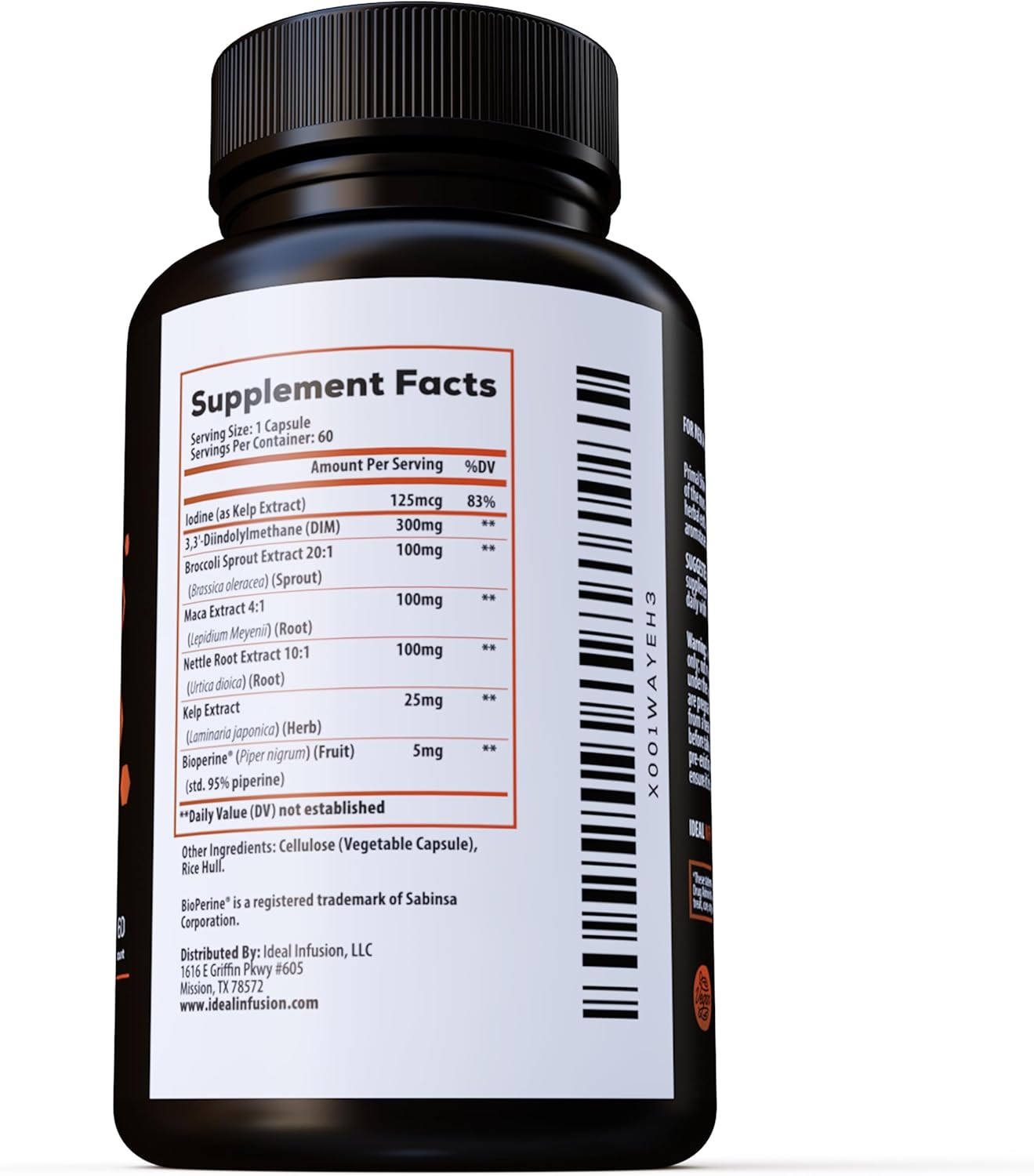 DIM 300mg Supplement for Hormone Balance with BioPerine - Potent Estrogen Blocker for Men & Women - Liver & Thyroid Health Support - 60 Servings