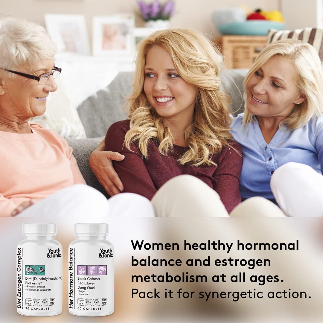 DIM BioPerine Supplement for Hormone Balance & Estrogen Metabolism Support - 30 Pills