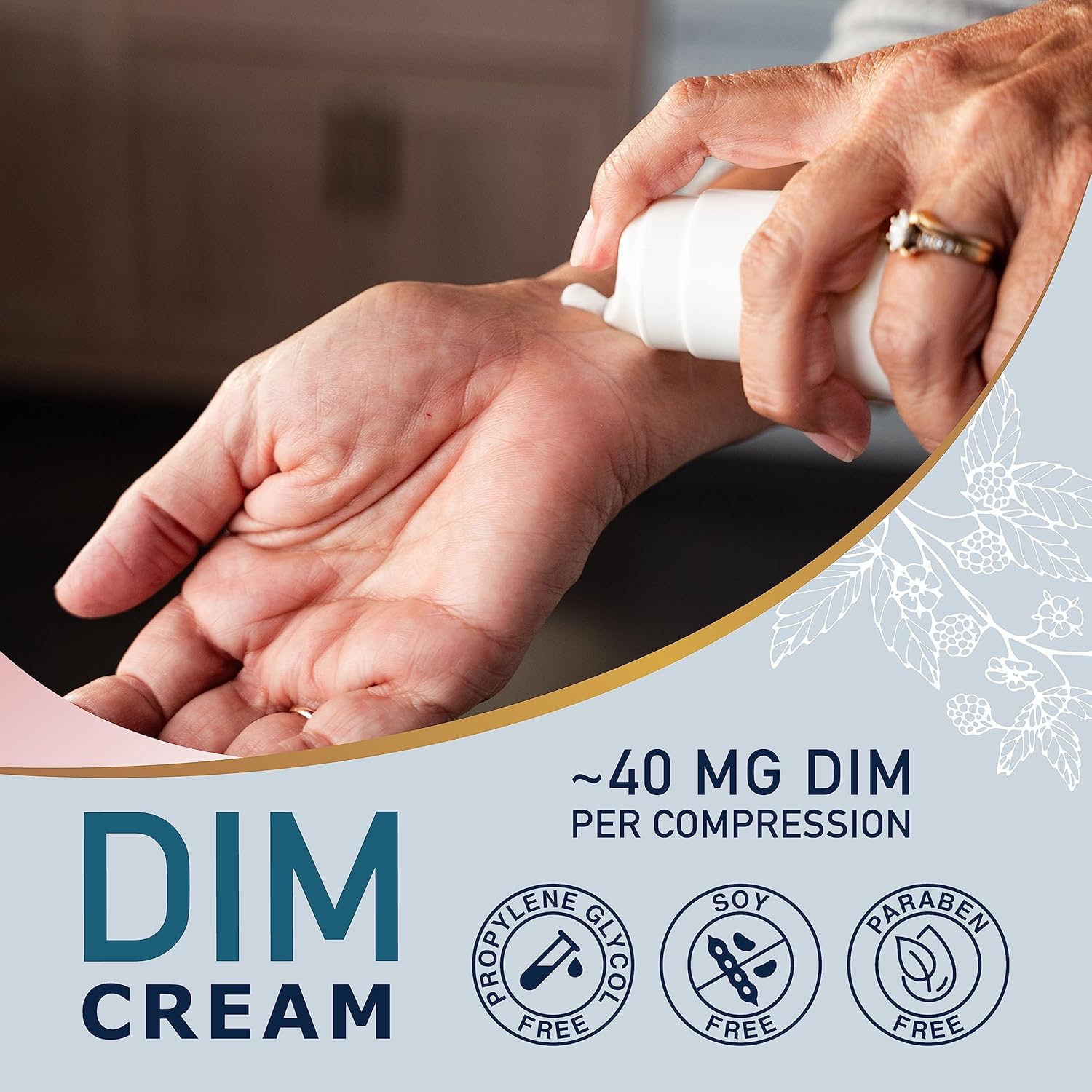 DIM Cream Supplement for Women | Hormone Balancing & Menopause Relief | Diindolylmethane Cream Supports Estrogen Balance, Hormonal Acne & Hot Flashes | Soy-Free | 40mg/serving