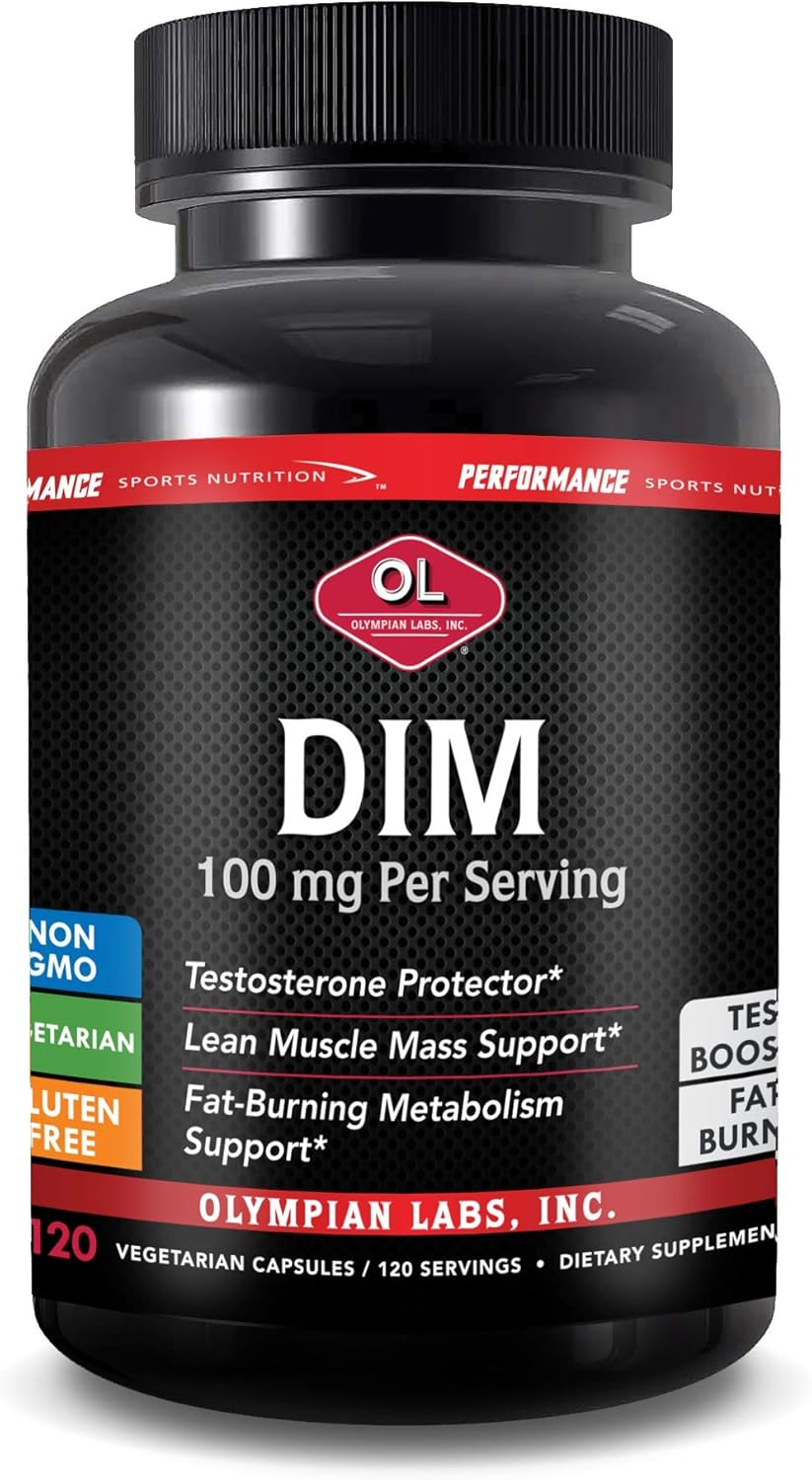 DIM Diindolylmethane Supplement Capsules - 100mg for Hormone Balance, Clear Skin, PCOS, Fitness & Lean Muscle - 120 Capsules