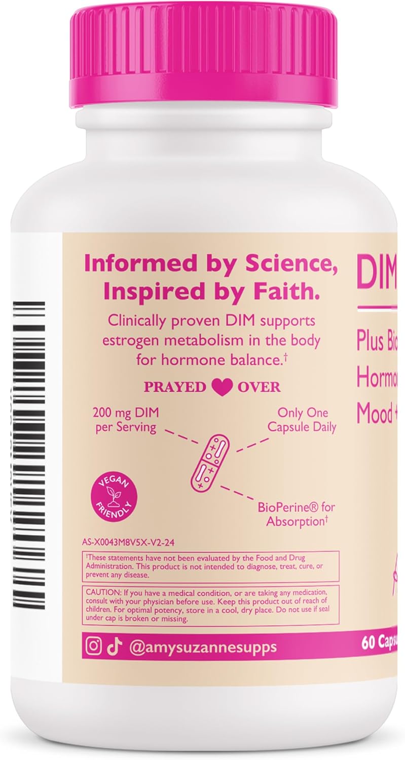 DIM Plus Bioperine Supplement for Women - Hormone Harmony & Menopause Support - Vegan 60 Day Supply
