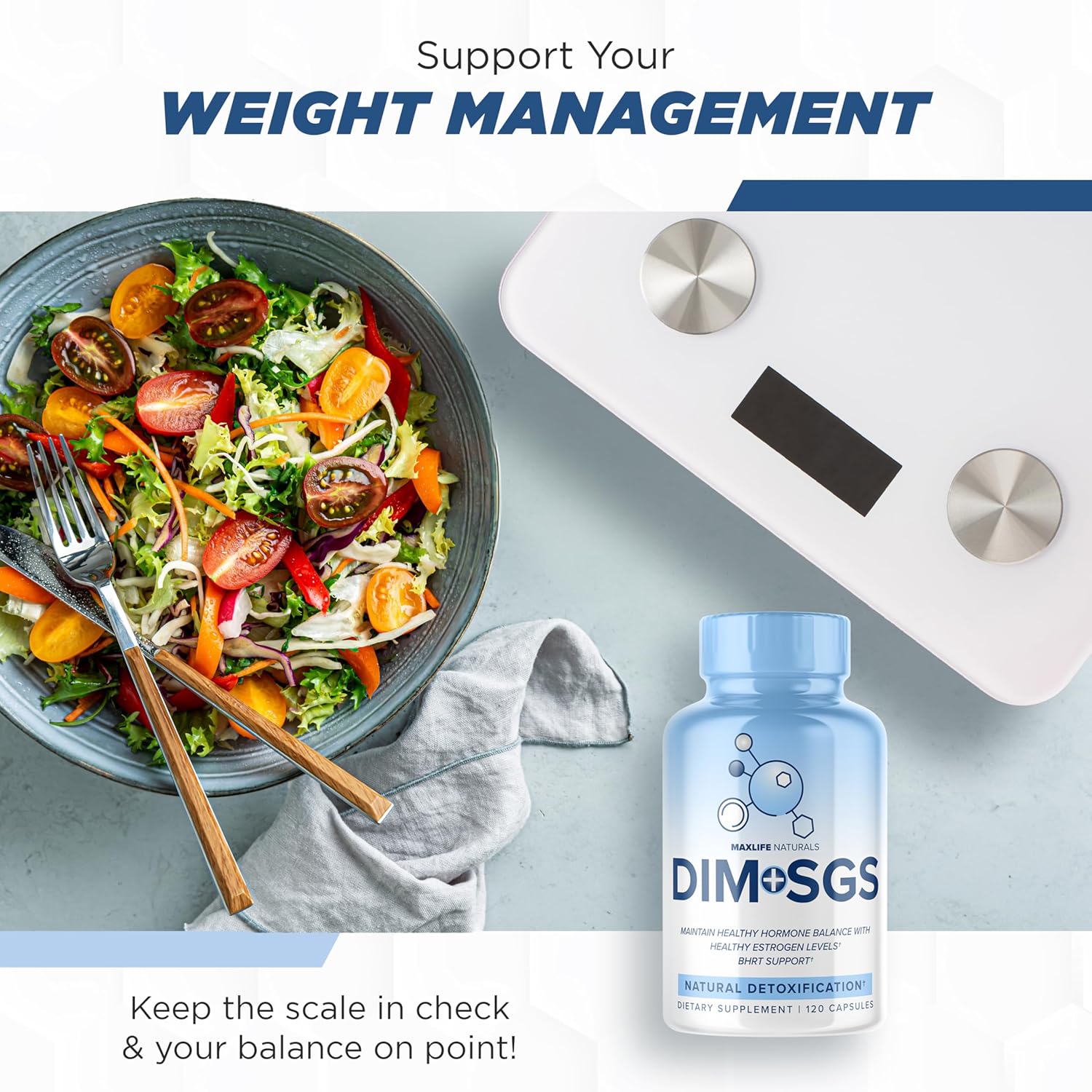 DIM SGS Supplement for Menopause & Prostate Health - 120 Capsules, Enhanced Absorption with Bioperine - 2-Month Supply