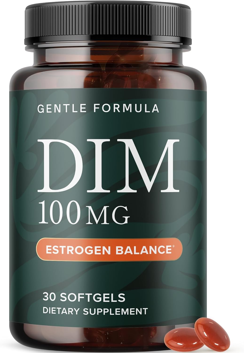 DIM Supplement 100mg for Hormone Balance & Antioxidant Support | Estrogen Balance for Women & Men | Diindolylmethane Softgels with MCT Oil & Vitamin E | 30 Ct. Gentle Formula