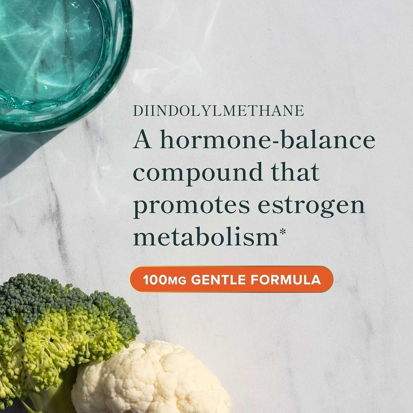 DIM Supplement 100mg for Hormone Balance & Antioxidant Support | Estrogen Balance for Women & Men | Diindolylmethane Softgels with MCT Oil & Vitamin E | 30 Ct. Gentle Formula