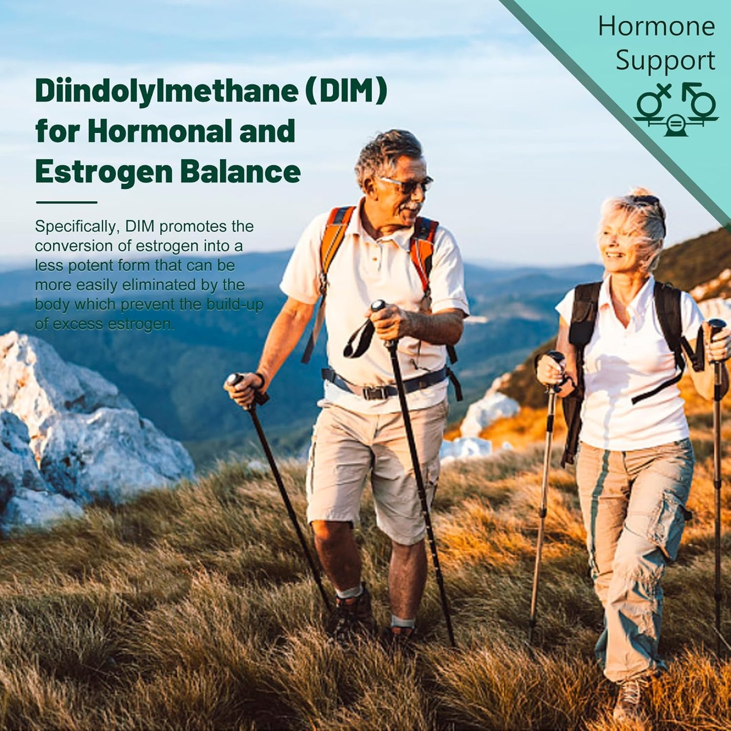 DIM Supplement for Women 400mg - Sugar Free Gummies with Biotin and Flaxseed Oil - Hormone Balance for Menopause and Prostate - 60 Count