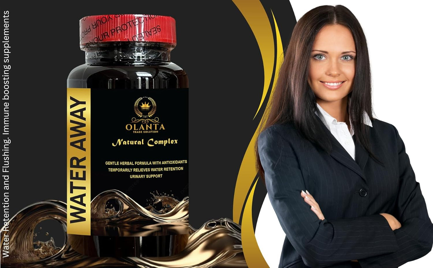 Diuretic Pills for Water Retention Relief - Water Away Complex for Men - Immune & Urinary Health - 1 Bottle