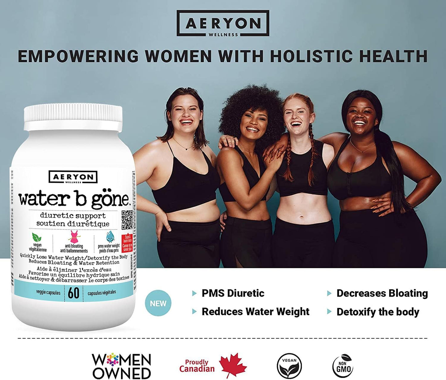 Diuretic Pills for Women - Reduce Water Retention, Bloating & PMS - 60 Vegan Capsules