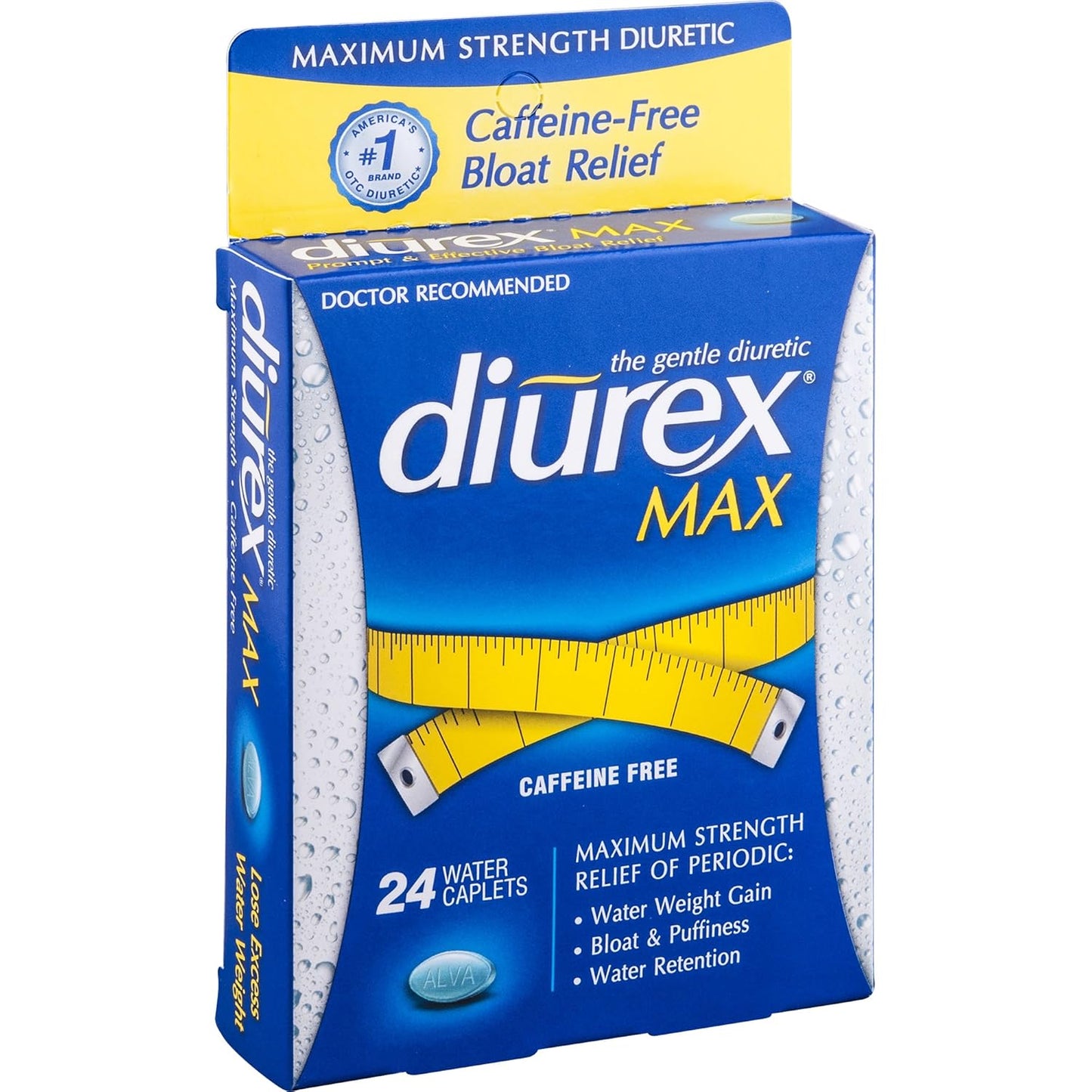 Diurex Max Water Pills - 24 Count x 2 Pack - Natural Diuretic for Bloating and Water Weight - Fast-Acting Formula