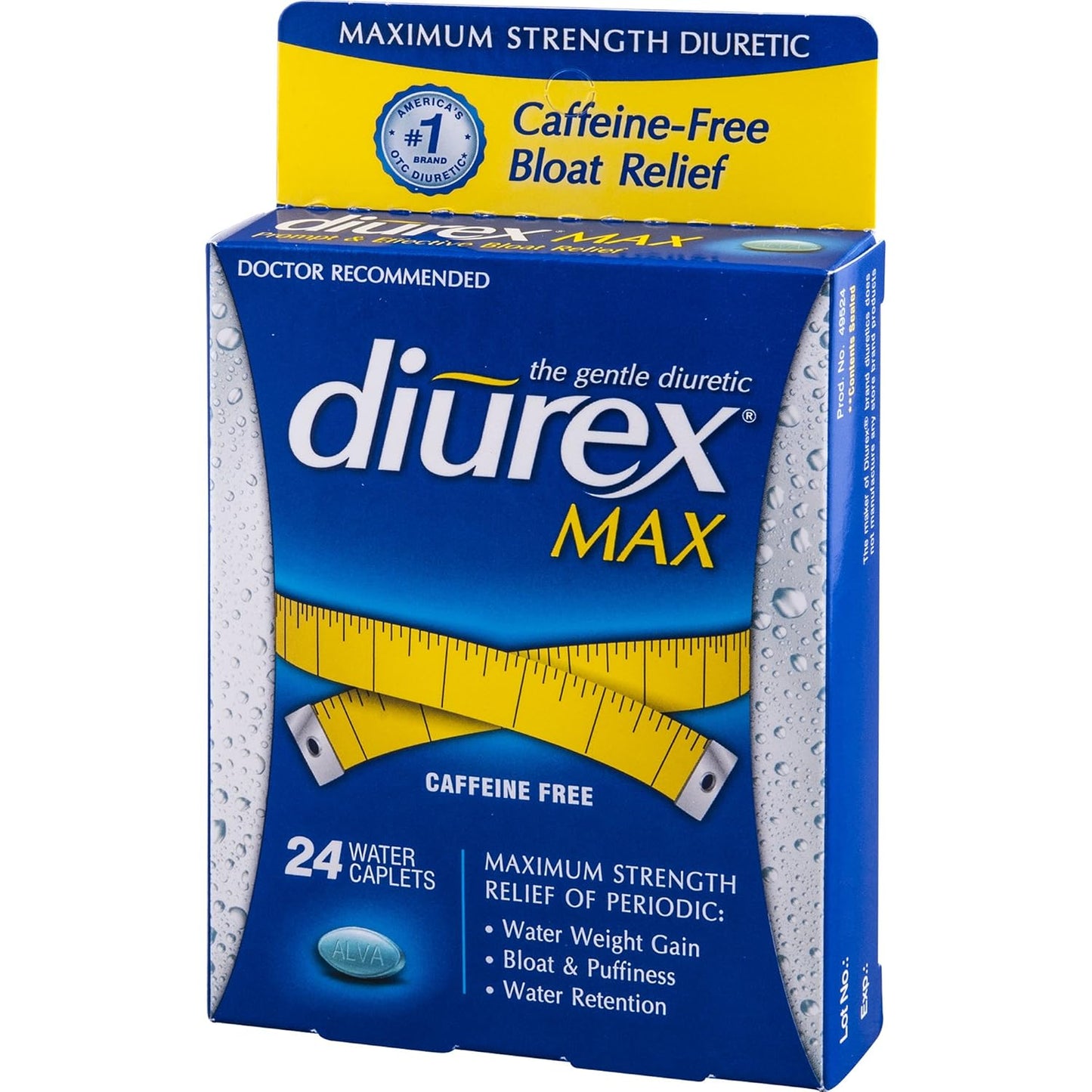 Diurex Max Water Pills - 24 Count x 2 Pack - Natural Diuretic for Bloating and Water Weight - Fast-Acting Formula