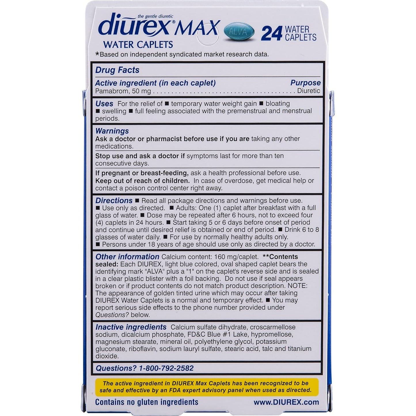 Diurex Max Water Pills - 24 Count x 2 Pack - Natural Diuretic for Bloating and Water Weight - Fast-Acting Formula