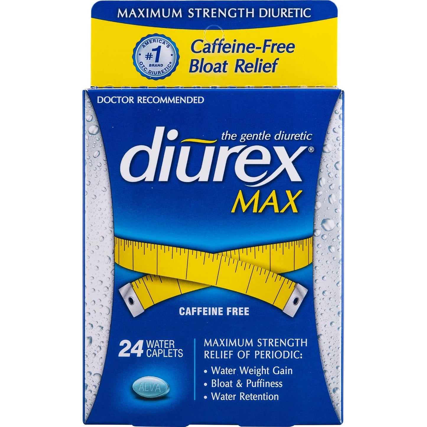 Diurex Max Water Pills - 24 Count x 2 Pack - Natural Diuretic for Bloating and Water Weight - Fast-Acting Formula