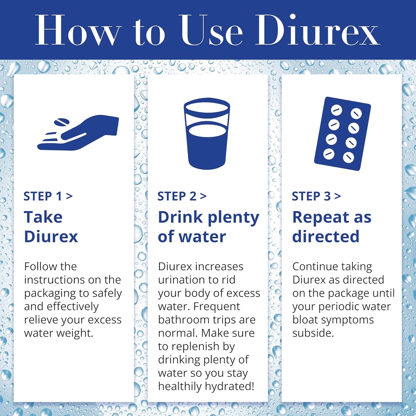 Diurex Max Water Pills - Maximum Strength Caffeine-Free Diuretic for Feeling Lighter - 48 Count