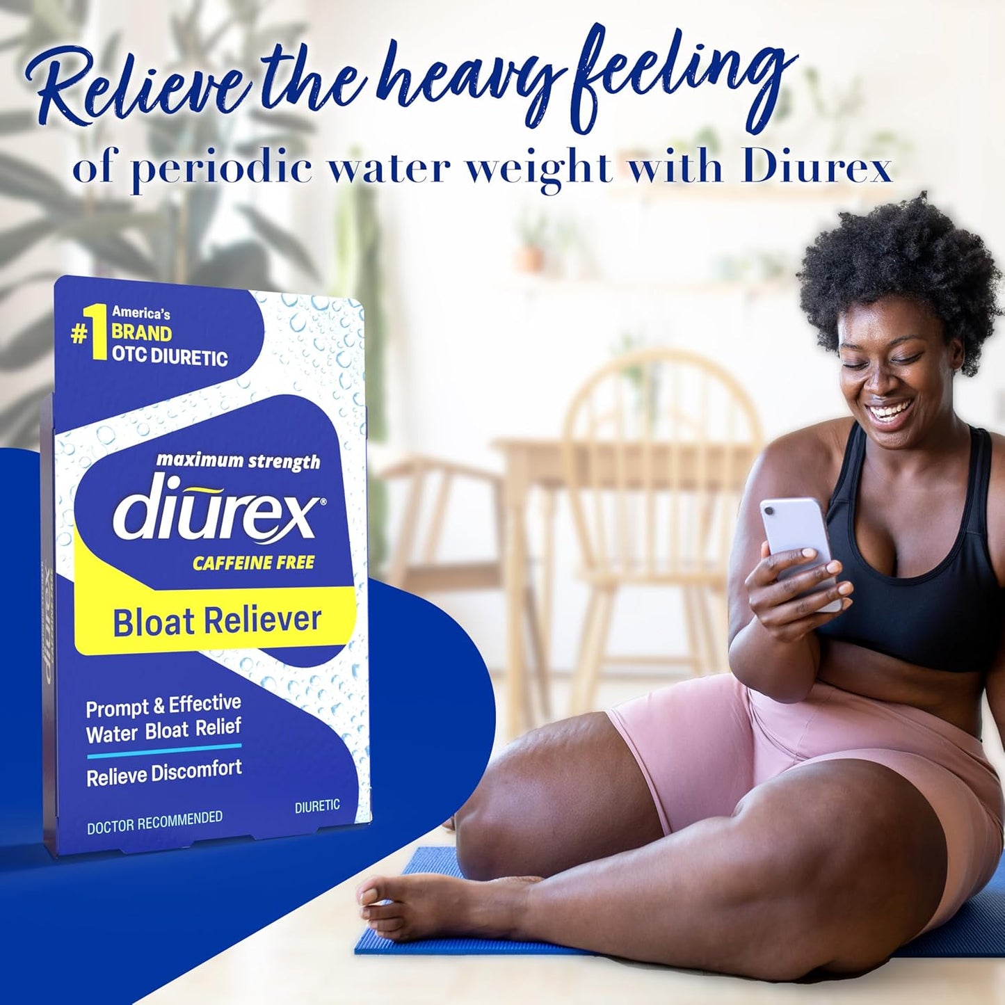 Diurex Max Water Pills - Powerful Caffeine-Free Diuretic for Water Bloat Relief - 24 Count