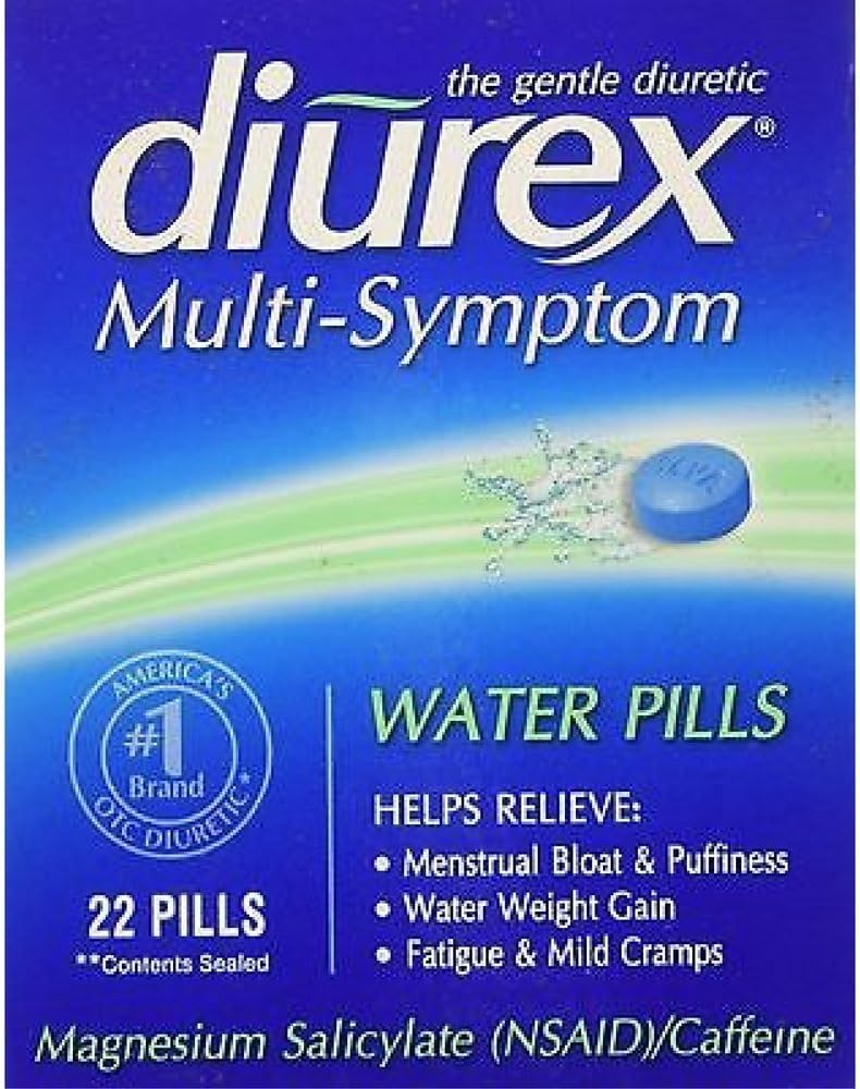 Diurex Water Pills - Pack of 4, 22 Each - Natural Diuretic Supplement for Bloating Relief