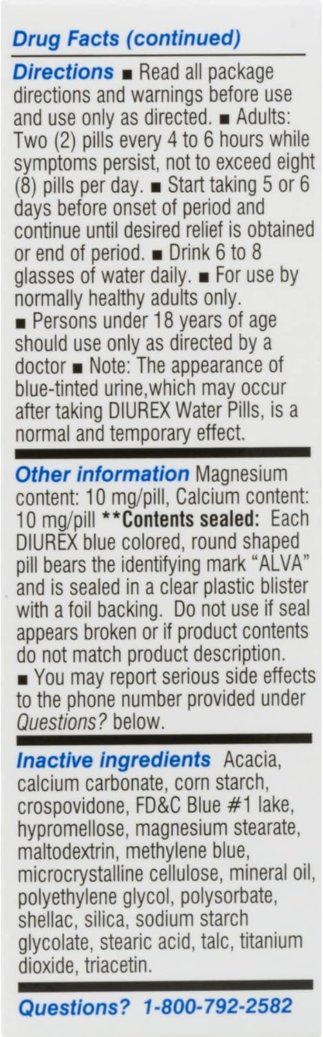 Diurex Water Pills, 42-Count x 2 Pack - Fast-Acting Diuretic for Bloating & Water Retention