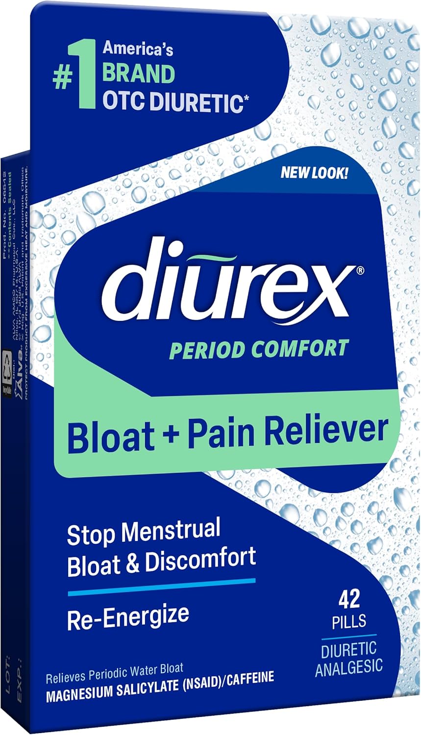 Diurex Water Pills and Pain Relief Tablets - Reduce Water Retention, Cramping, and Fatigue - 42 Count
